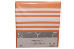 COMPLETO LENZUOLA UNA PIAZZA E MEZZO ZAMBAITI MODELLO STYLE VAR. ARANCIO 25