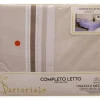 COMPLETO LENZUOLA UNA PIAZZA E MEZZO SARTORIALE MODELLO SMART VAR. ECRU