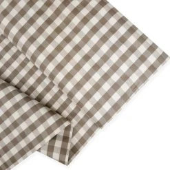 COORDINATI PURO COTONE RIGA QUADRETTO E UNITO NOCCIOLA