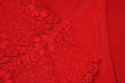 COORDINATO CADY ACETATO VISCOSA E PIZZO REBRODE' ROSSO