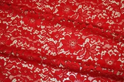 COORDINATO CADY ACETATO VISCOSA E PIZZO REBRODE' ROSSO