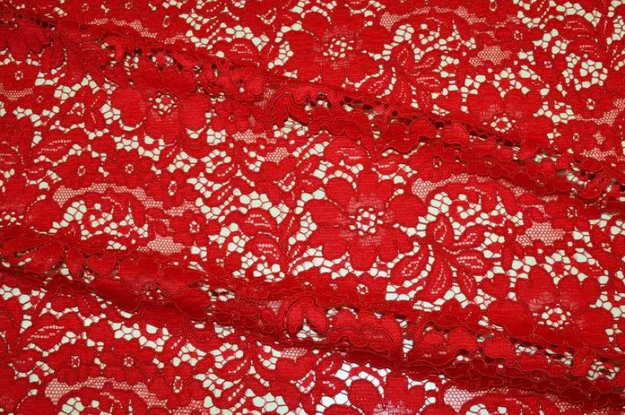 COORDINATO CADY ACETATO VISCOSA E PIZZO REBRODE' ROSSO
