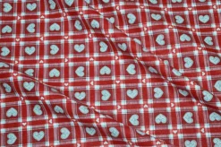 COORDINATO CUORE SCOZZESE ROSSO