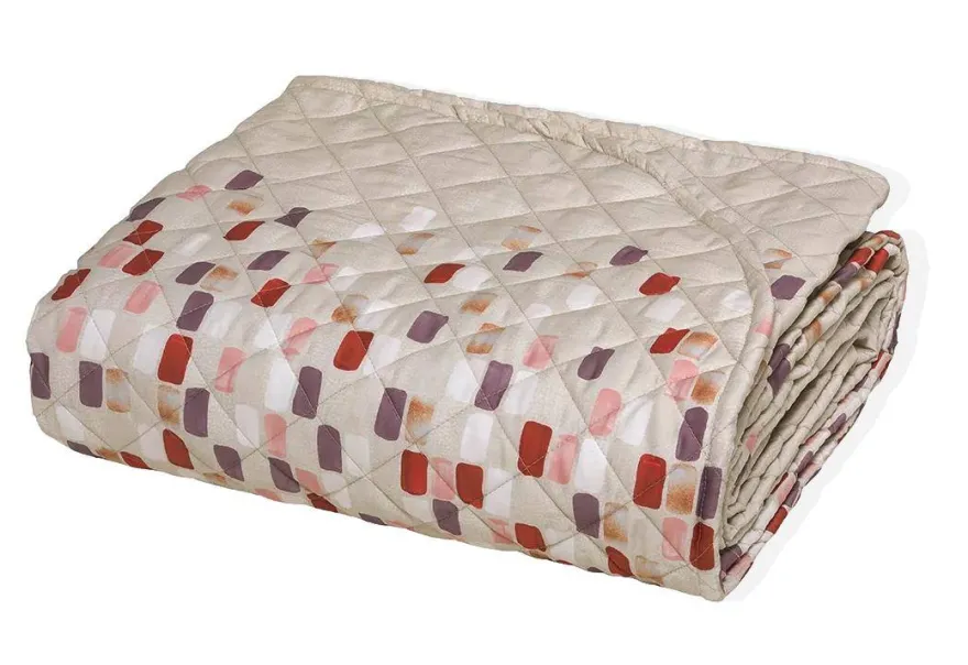 COPRILETTO TRAPUNTATO MATRIMONIALE BORBONESE MODELLO MOSAICO VARIANTE BLUSH