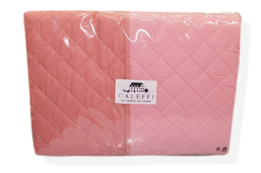 COPRILETTO TRAPUNTATO SINGOLO CALEFFI DILETTO VAR. ROSA