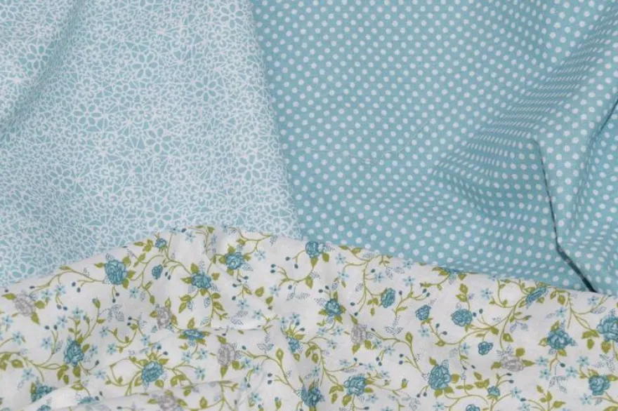 FANTASIE COORDINATE IN COTONE AZZURRO ACQUA