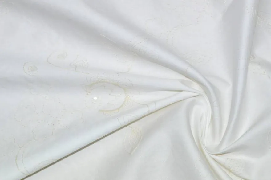 GABARDINE COTONE RICAMATO CON PAILLETTES