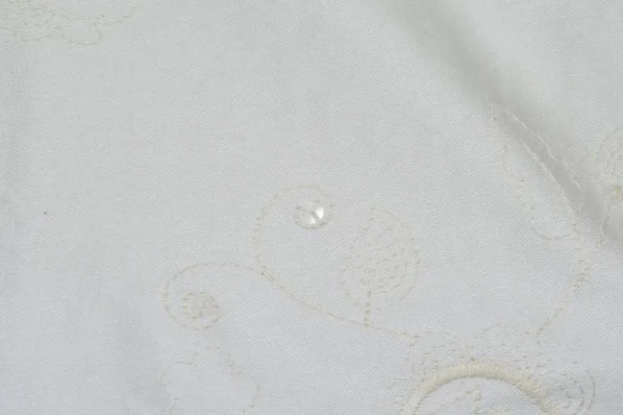 GABARDINE COTONE RICAMATO CON PAILLETTES