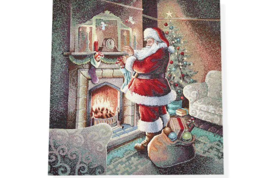 GOBELIN FANTASIA BABBO NATALE CON CAMINO 12136 MISURA CM 47X47