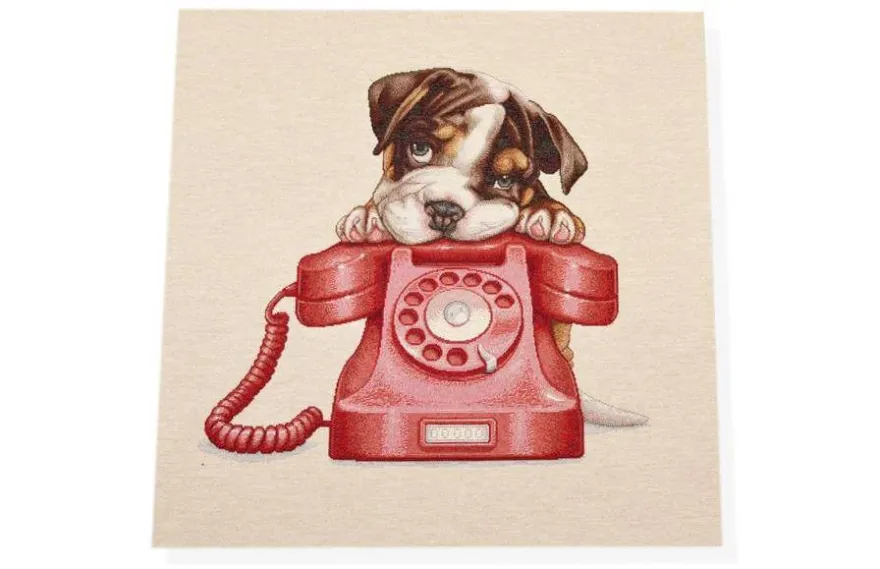 GOBELIN FANTASIA CANE CON TELEFONO 14425 MISURA CM 47X47