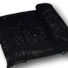 PAILLETTES CUCITE NERE SU FONDO TULLE STRETCH