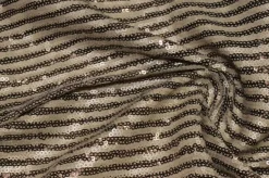 PAILLETTES CUCITE STRETCH RIGA BEIGE/MARRONE SCURO