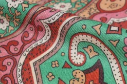 PANNELLI MISTO CASHMERE SETA FANTASIA PIAZZATA FOULARD BRUCIATO FUCSIA E VERDE