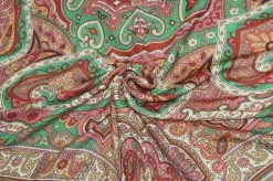 PANNELLI MISTO CASHMERE SETA FANTASIA PIAZZATA FOULARD BRUCIATO FUCSIA E VERDE