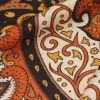 PANNELLI MISTO CASHMERE SETA FANTASIA PIAZZATA FOULARD BEIGE ARANCIO E NERO
