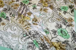 PANNELLO BATISTA MISTO SETA FANTASIA FOULARD VERDE