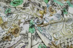 PANNELLO BATISTA MISTO SETA FANTASIA FOULARD VERDE