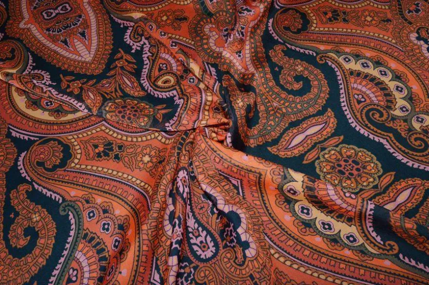 PANNELLO CHIFFON PURA SETA COLORI CALDI