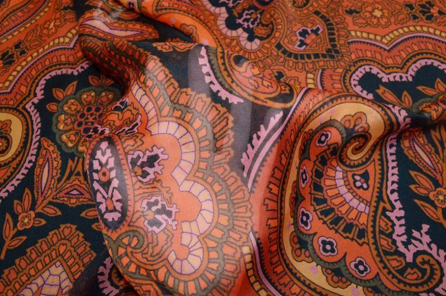 PANNELLO CHIFFON PURA SETA COLORI CALDI