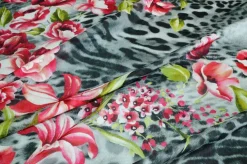 PANNELLO MISTO SETA FANTASIA ANIMALIER GRIGIA