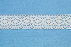 PIZZO COTONE FINALE ONDA BIANCO E PANNA ALTEZZA 4.5 CM