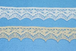 PIZZO COTONE FINALE PUNTA BIANCO E PANNA ALTEZZA 4.5 CM