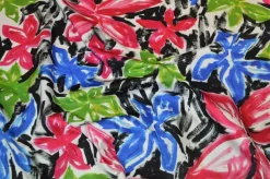 SCAMPOLO GABARDINE COTONE PESANTE FANTASIA FIORE STILIZZATO