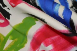 SCAMPOLO GABARDINE COTONE PESANTE FANTASIA FIORE STILIZZATO