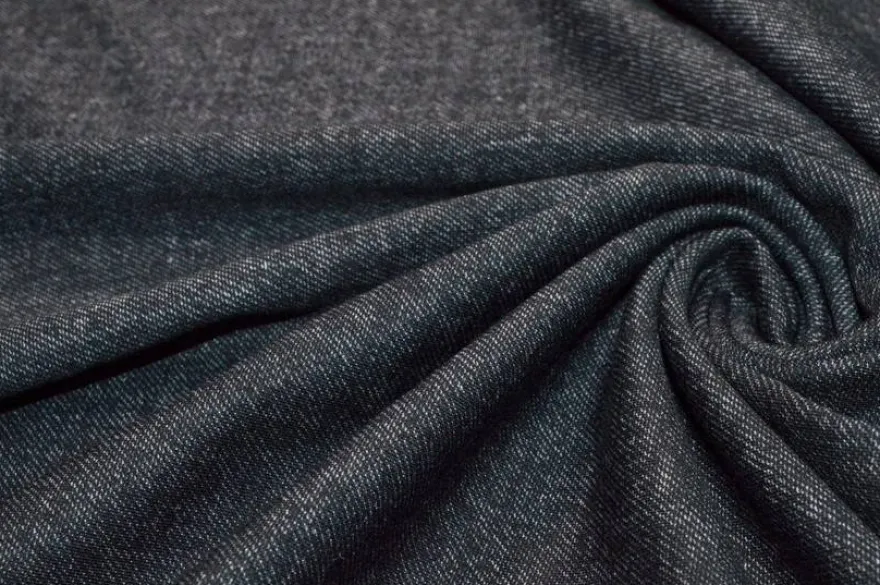 SCAMPOLO JERSEY STAMPA EFFETTO JEANS NERO
