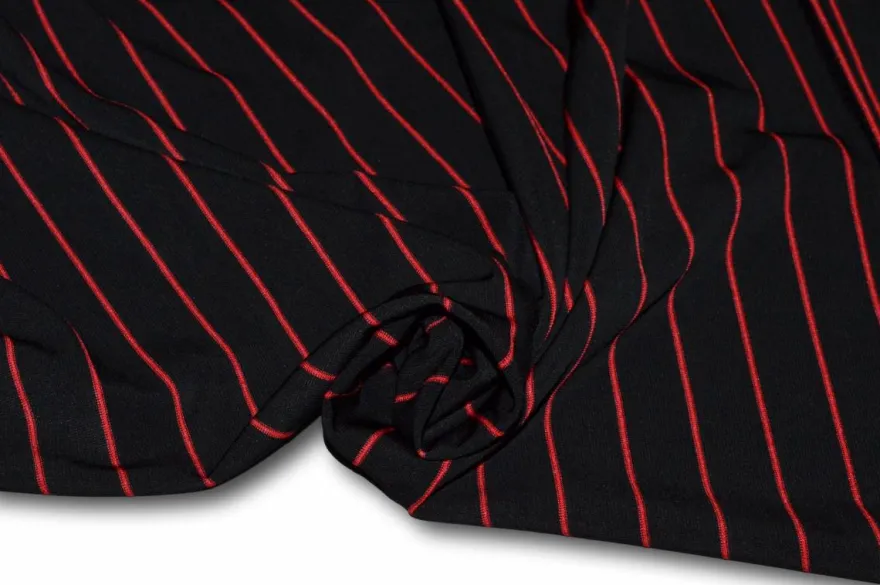 SCAMPOLO MAGLINA VISCOSA BI-ELASTICA FONDO NERO RIGA ROSSA