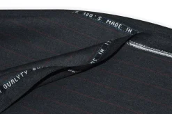 SCAMPOLO PURA LANA SUPER 120'S GESSATO GRIGIO RIGA ROSSA