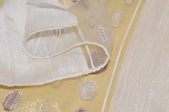 SCAMPOLO TENDA CON POIS IN ORGANZA ARGENTO E LILLA