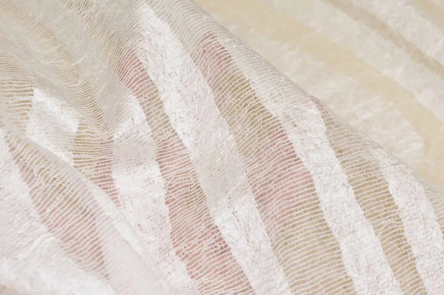 SCAMPOLO TENDA ORGANZA AVORIO CON FANTASIA A STRISCE