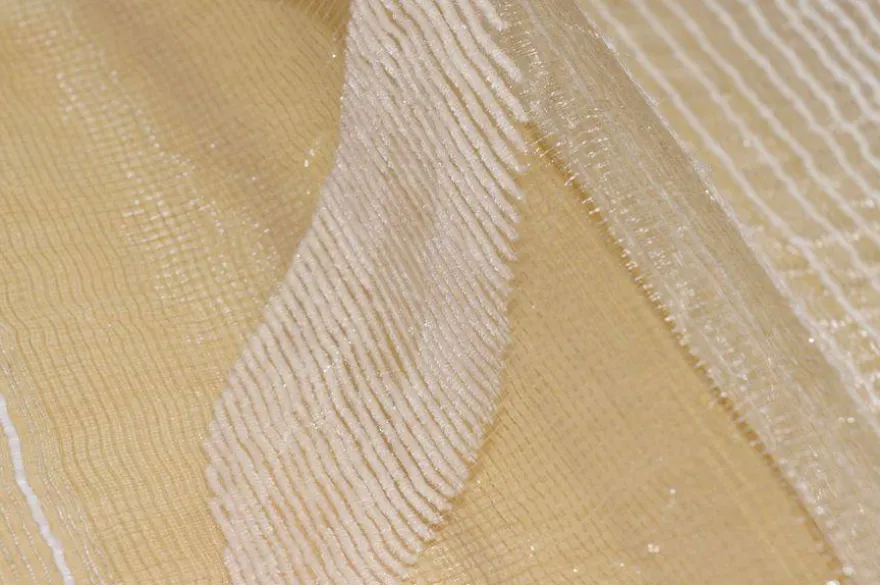 SCAMPOLO TENDA ORGANZA BEIGE CON INSERTO IN CINIGLIA