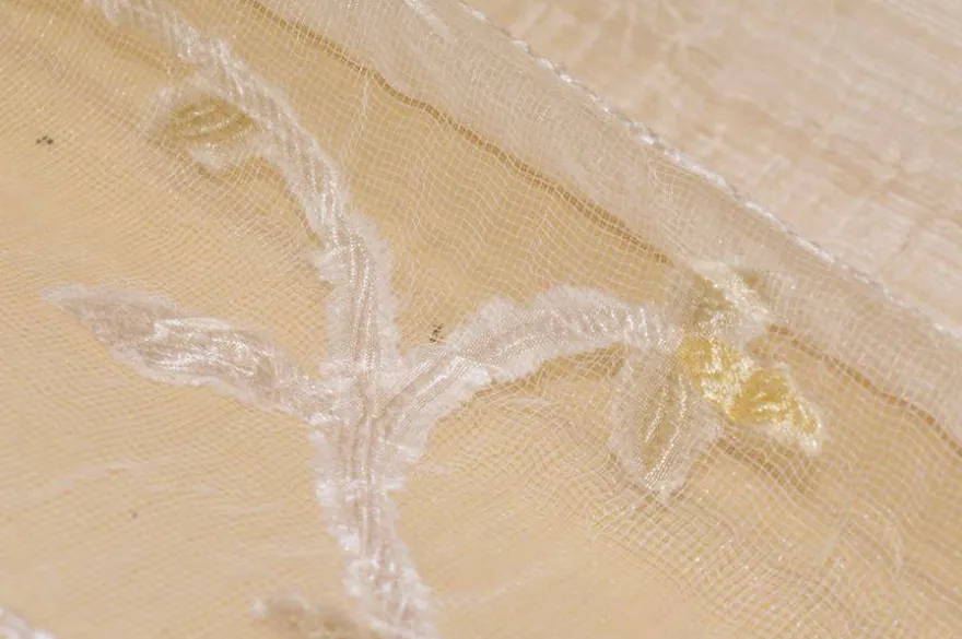SCAMPOLO TENDA ORGANZA CON INSERTO FILL COUPE DISEGNO FOGLIA