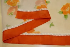 SCAMPOLO TENDA VETRO VELO STAMPATO FIORE ARANCIO