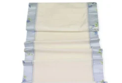 SCAMPOLO TENDINO BIANCO CON BORDO FLOREALE AZZURRO