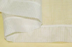 SCAMPOLO TENDINO ORGANZA QUADRETTO TONO SU TONO PANNA