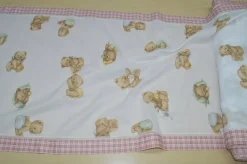 SCAMPOLO TENDINO ORSETTO BORDO SCACCHI ROSA LARGHEZZA CM 60