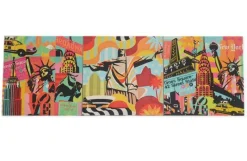 SET 3 PANNELLI DISEGNO CITY 2 CM 47x47