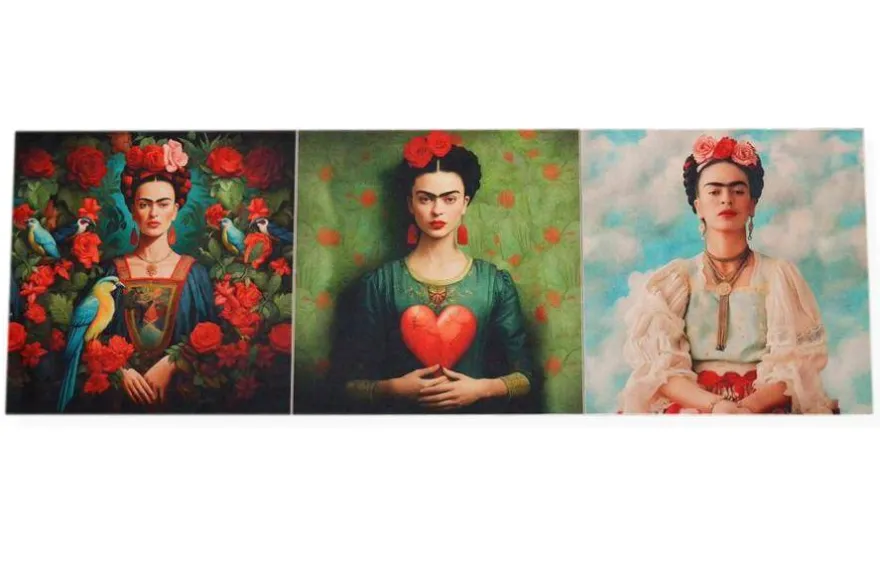 SET 3 PANNELLI DISEGNO FRIDA 2 CM 47x47