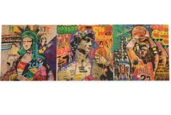 SET 3 PANNELLI DISEGNO STREET ART 2 CM 47x47