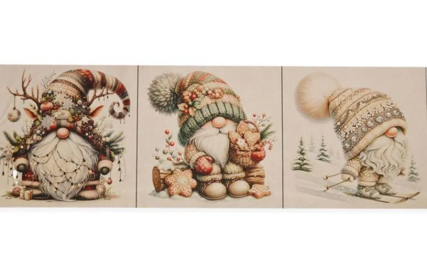 SET 3 PANNELLI GNOMI DISEGNO 1 MISURA CM 47x47