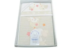 SET 3 PEZZI COPERTA CULLA DISEGNO CAGNOLINO BEIGE