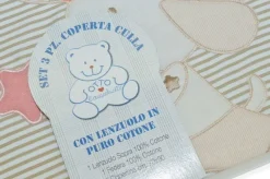 SET 3 PEZZI COPERTA CULLA DISEGNO CAGNOLINO BEIGE