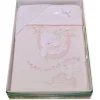 SET 3 PEZZI CULLA DISEGNO CONIGLIETTO AMACA ROSA