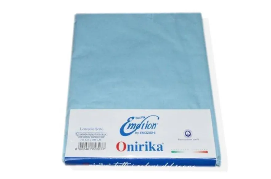 SOTTOLENZUOLO ONIRIKA PURO COTONE CON ANGOLI ELASTICIZZATI UNA PIAZZA E MEZZO