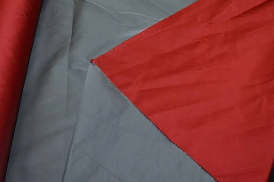 TAFFETAS DOUBLE GRIGIO/ROSSO