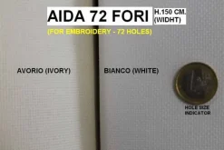 TELA AIDA 72 FORI BIANCA e AVORIO