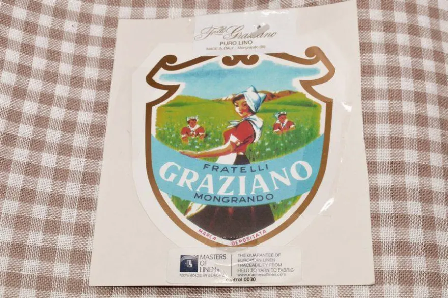 TELA VICKY FRATELLI GRAZIANO PURO LINO VARIANTE BIANCO NOCCIOLA V.2